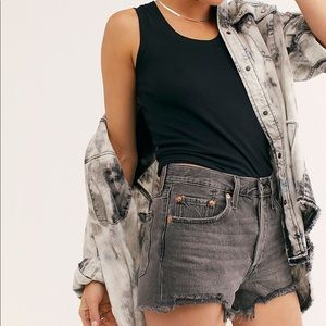 Washed Black Levi Shorts